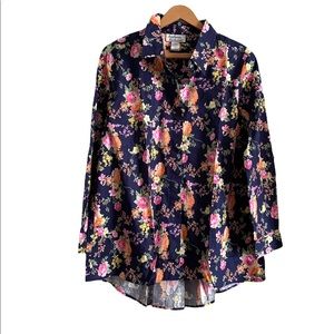 Anthony Richards 100% Cotton Floral Long Sleeve Button Down Shirt Size 1…
